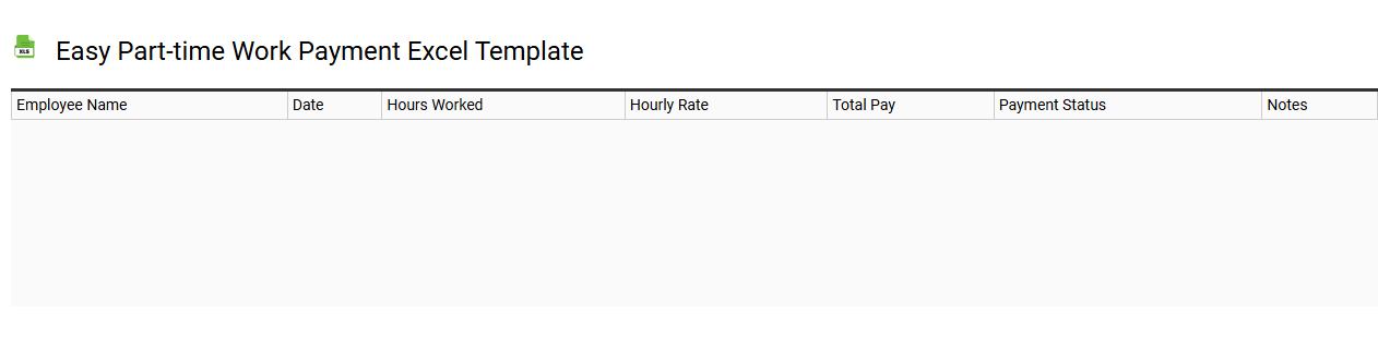 Easy part-time work payment Excel template