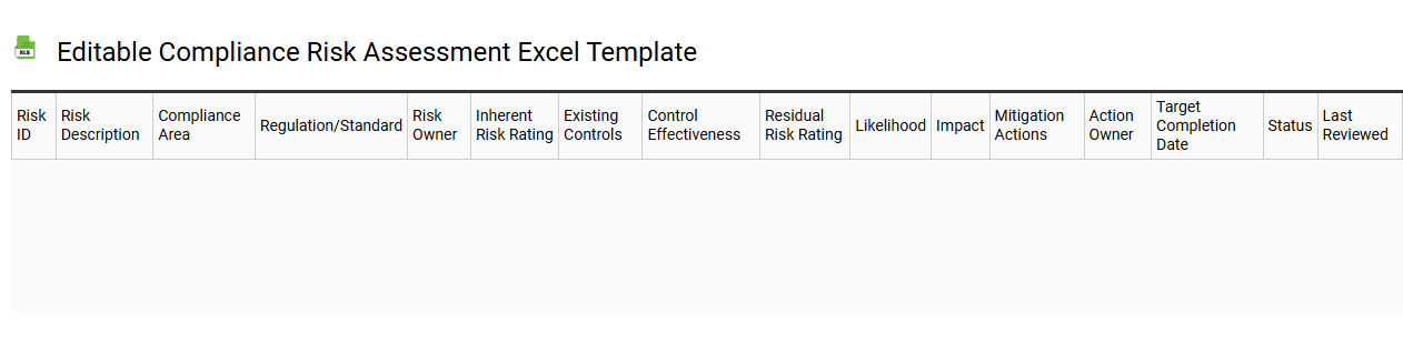 Editable compliance risk assessment Excel template