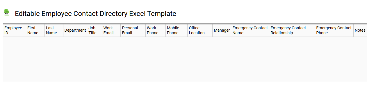 Editable employee contact directory Excel template