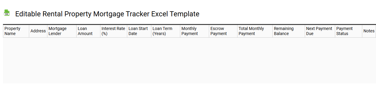 Editable rental property mortgage tracker Excel template