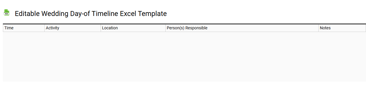 Editable wedding day-of timeline Excel template