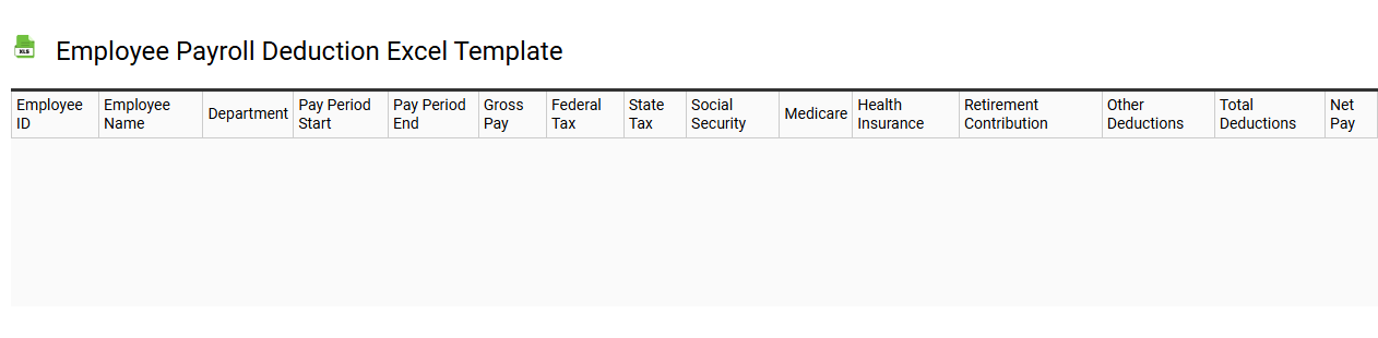 Employee payroll deduction Excel template