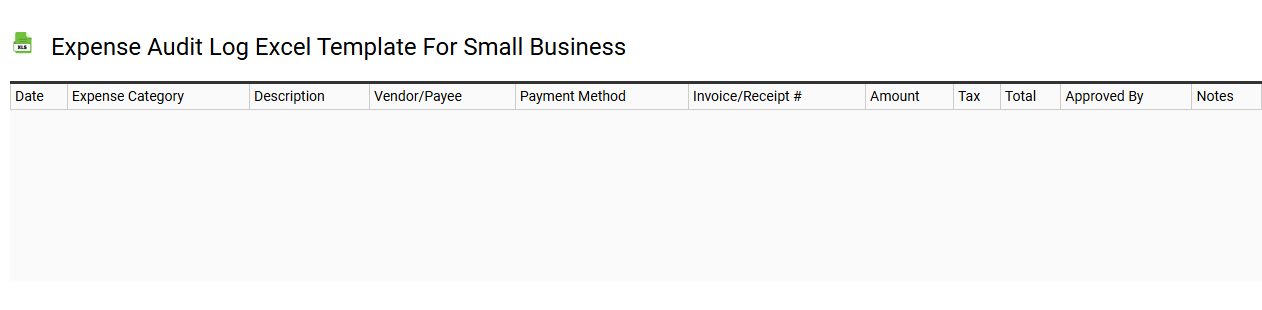 Expense audit log Excel template for small business