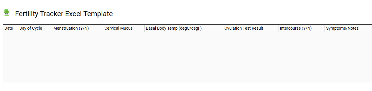 Fertility tracker Excel template