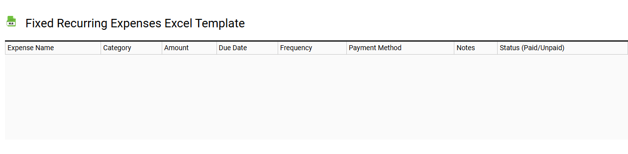 Fixed recurring expenses Excel template