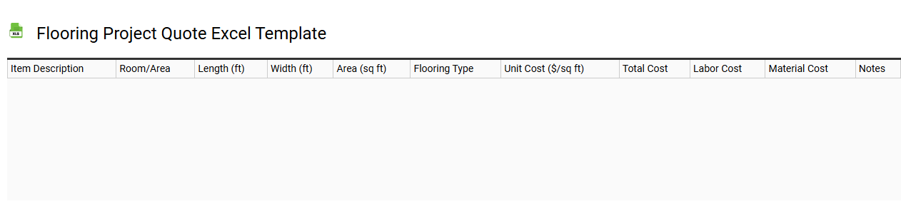 Flooring project quote Excel template