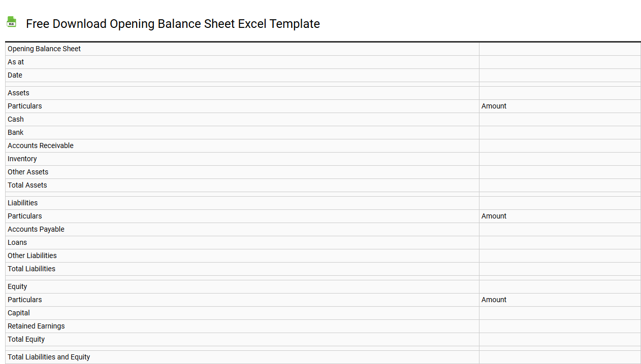Free download opening balance sheet Excel template