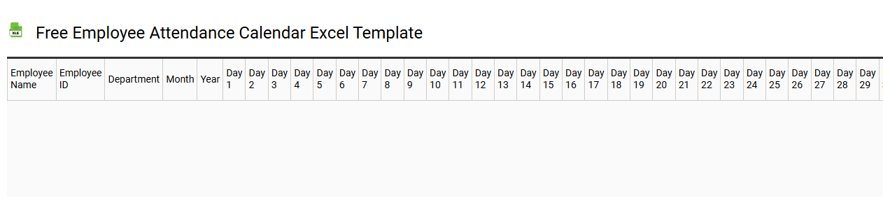 Free employee attendance calendar Excel template