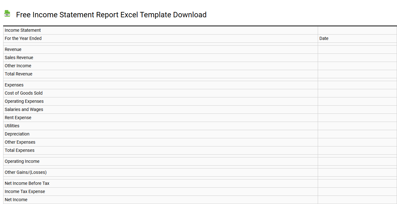 Free income statement report Excel template download