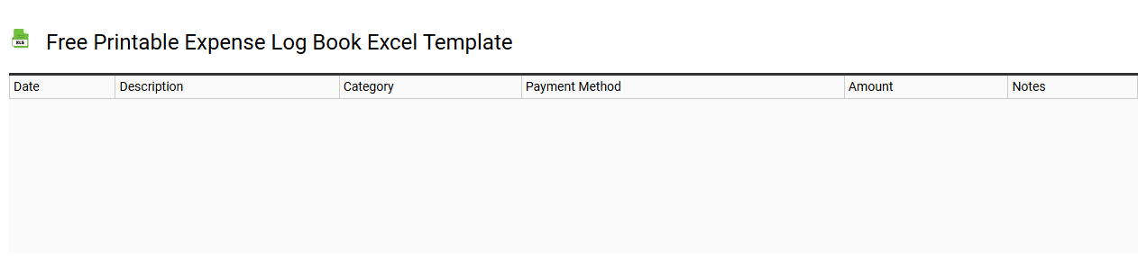 Free printable expense log book Excel template