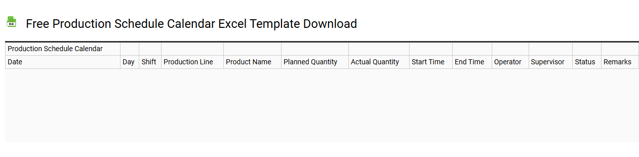 Free production schedule calendar Excel template download
