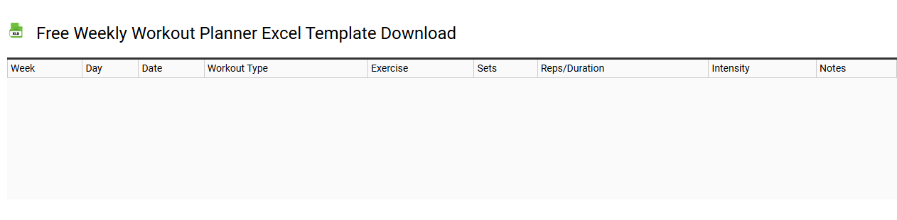 Free weekly workout planner Excel template download