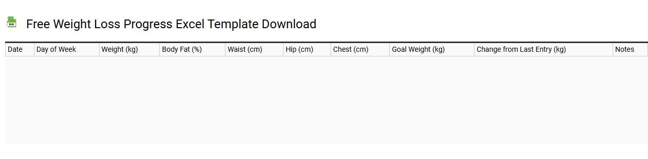Free Weight Loss Progress Excel template download