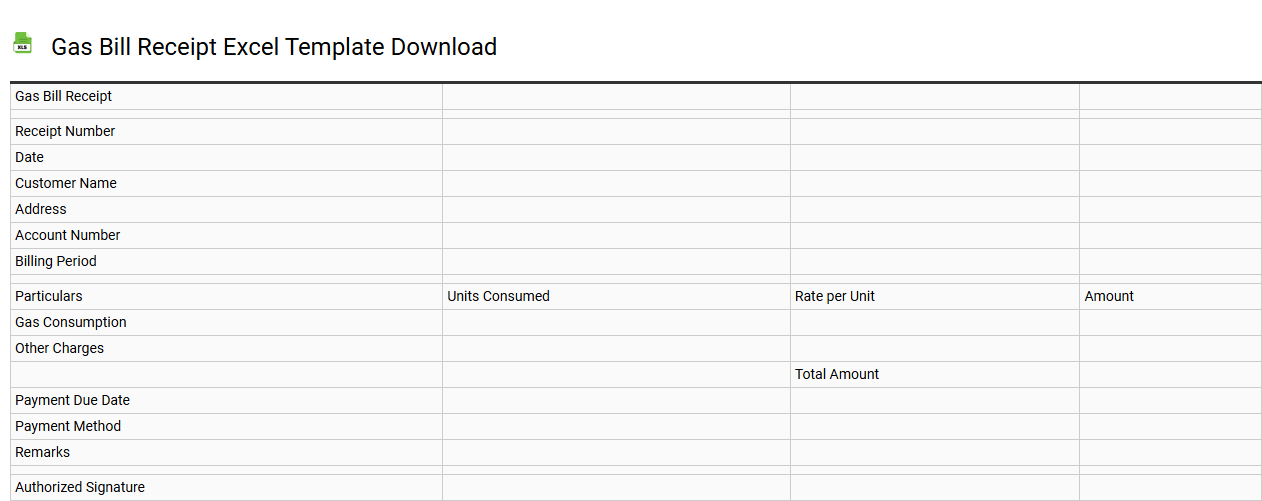 Gas bill receipt Excel template download