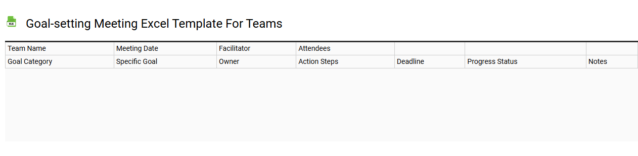 Goal-setting meeting Excel template for teams
