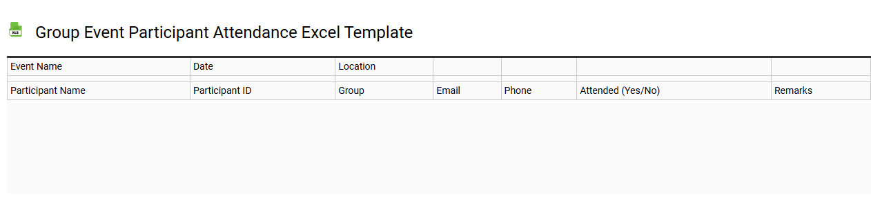 Group event participant attendance Excel template
