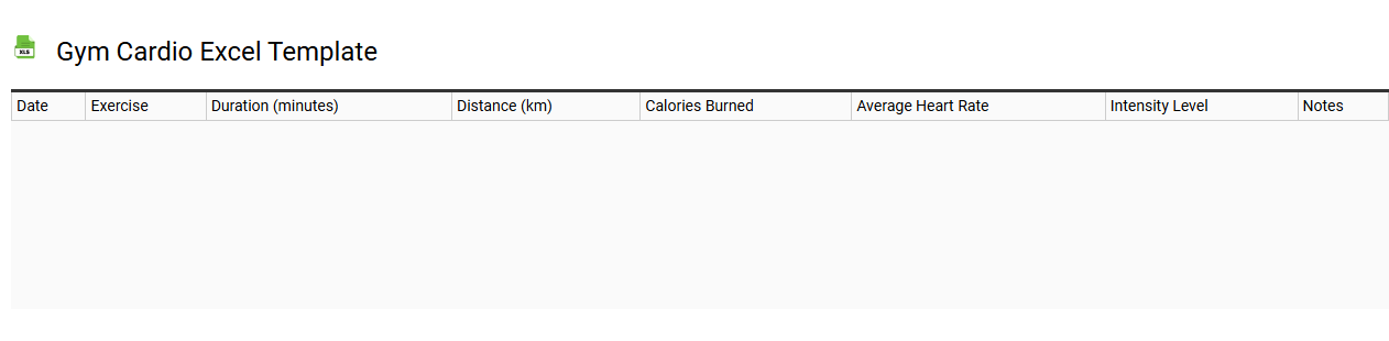 Gym cardio Excel template