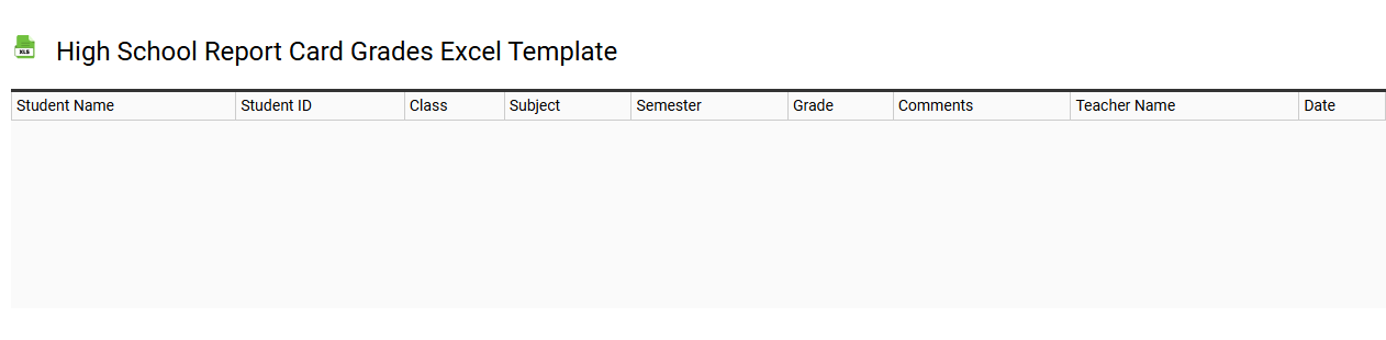 High school report card grades Excel template