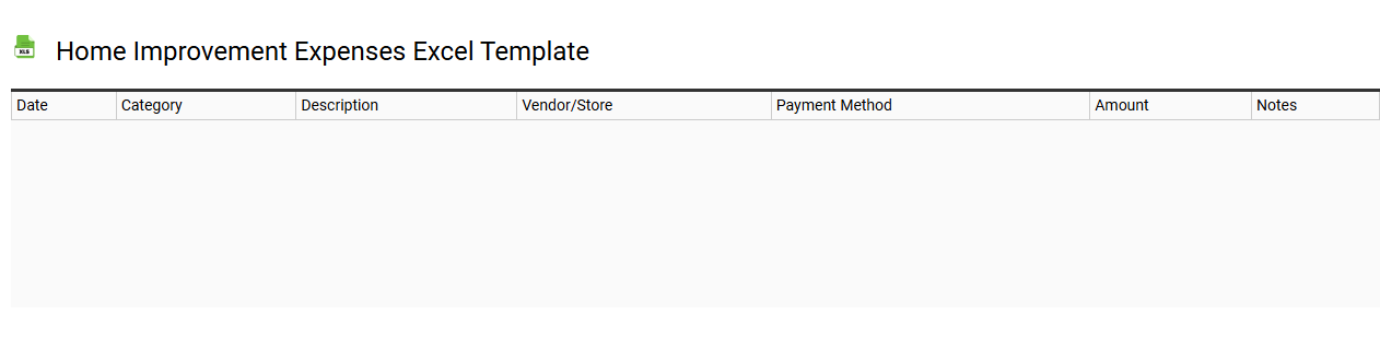 Home improvement expenses Excel template