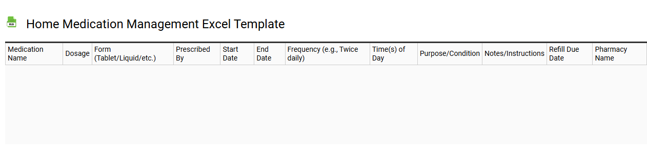 Home medication management Excel template