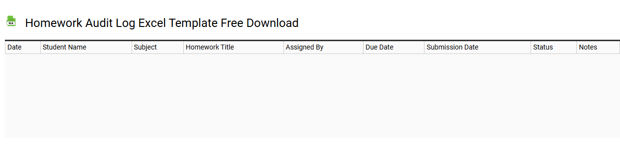 Homework audit log Excel template free download