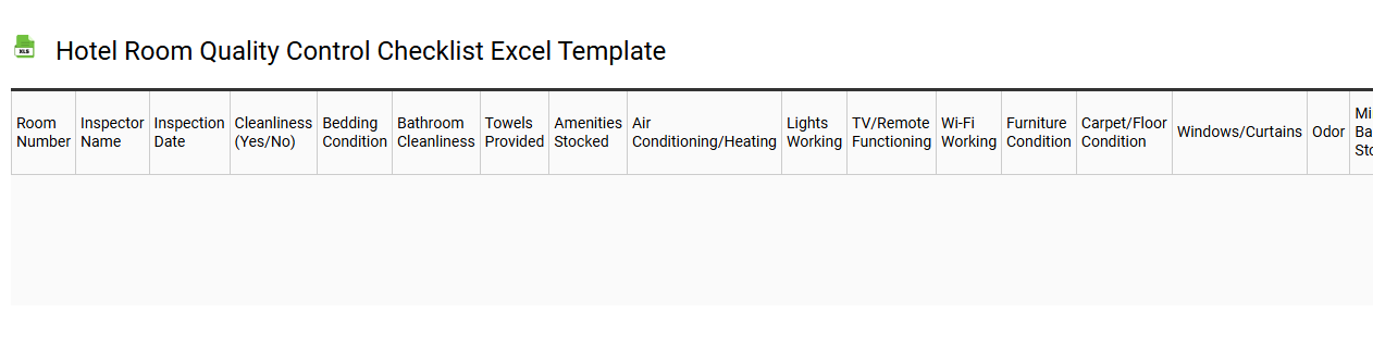 Hotel room quality control checklist Excel template