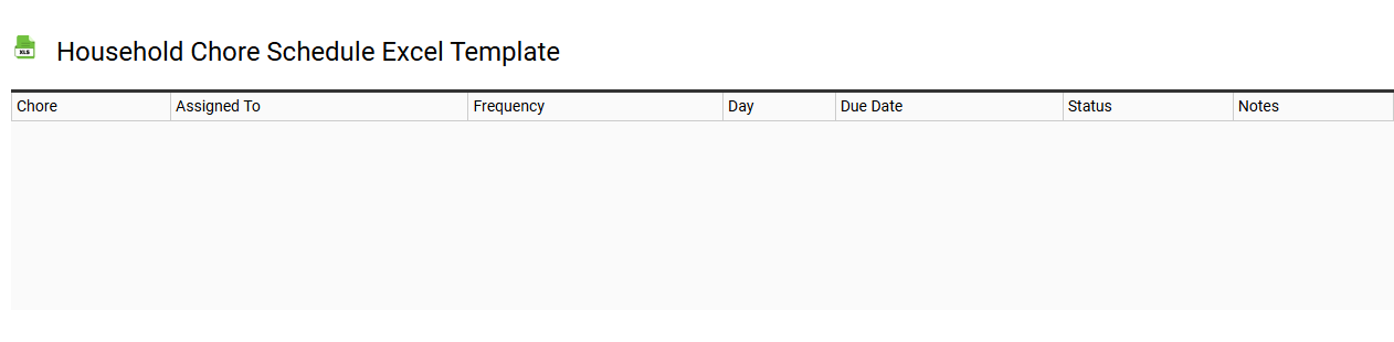 Household chore schedule Excel template