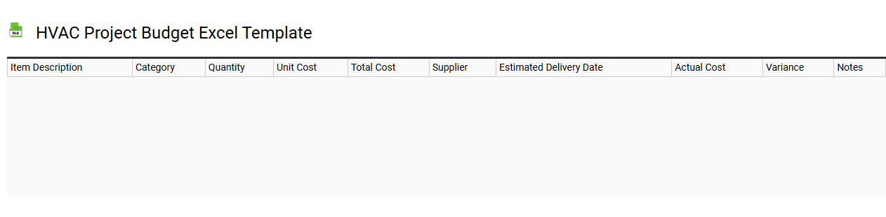 HVAC project budget Excel template