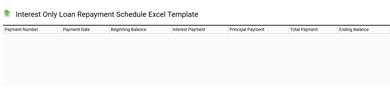 Interest only loan repayment schedule Excel template