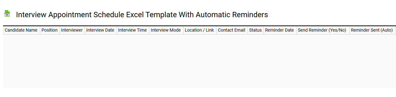 Interview appointment schedule Excel template with automatic reminders