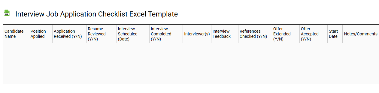 Interview job application checklist Excel template