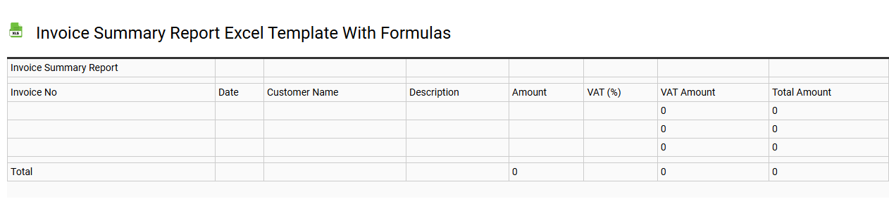 Invoice summary report Excel template with formulas