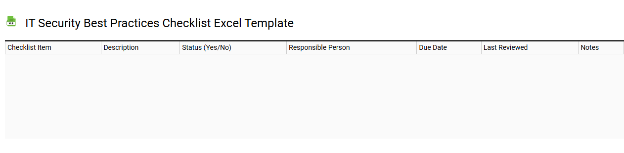 IT security best practices checklist Excel template