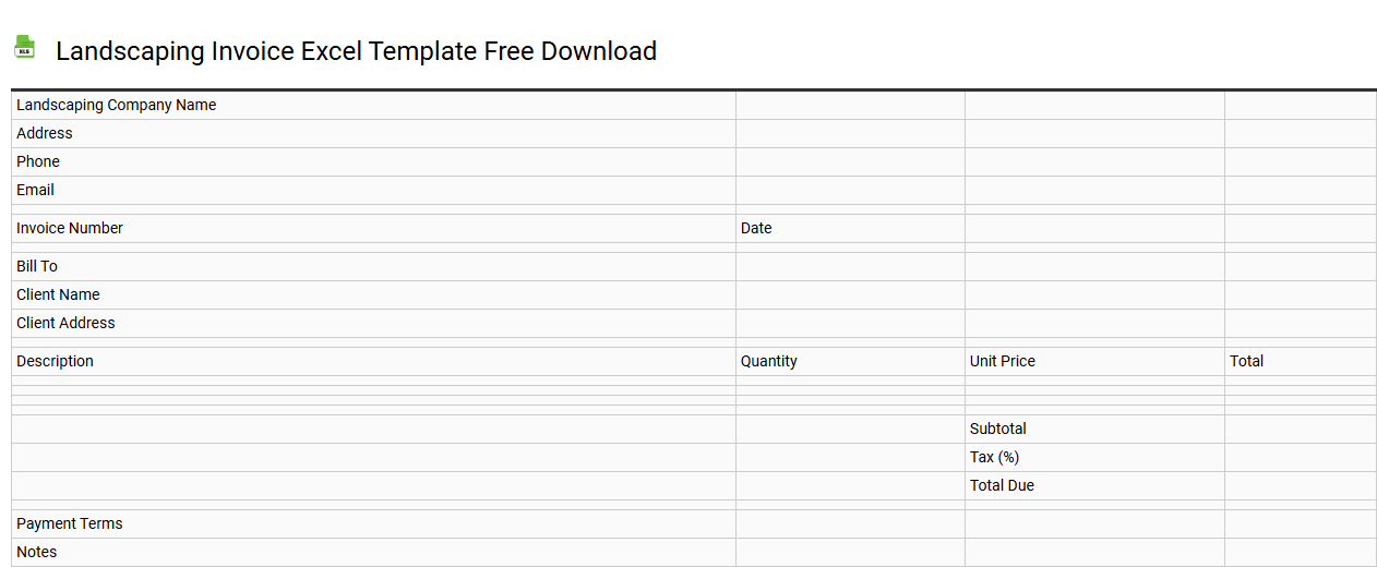 Landscaping invoice Excel template free download