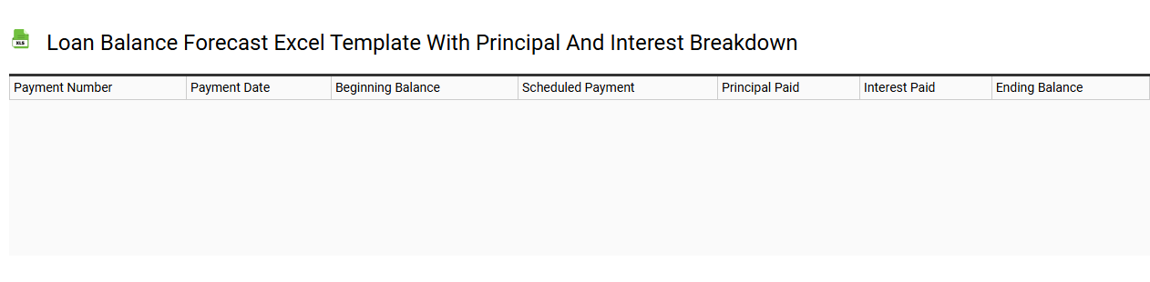 Loan balance forecast Excel template with principal and interest breakdown