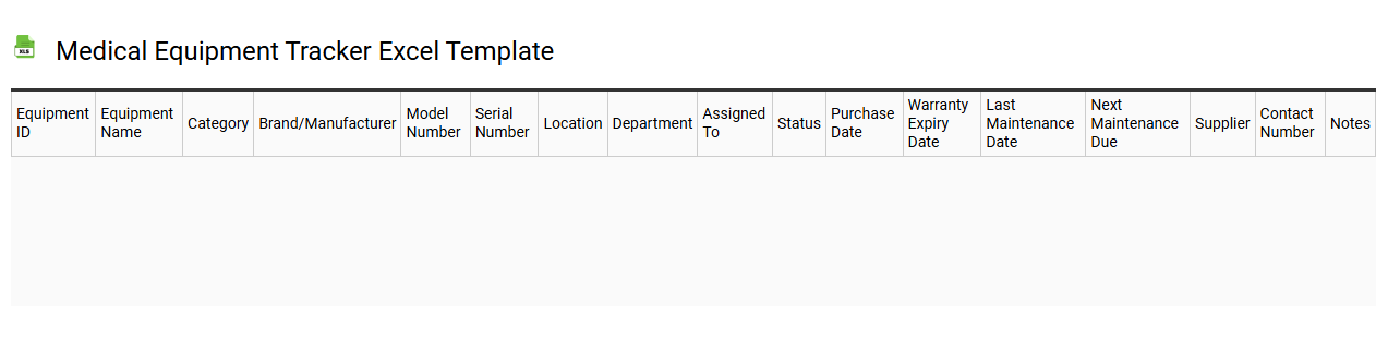 Medical equipment tracker Excel template