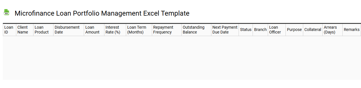 Microfinance loan portfolio management Excel template