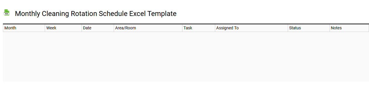 Monthly cleaning rotation schedule Excel template