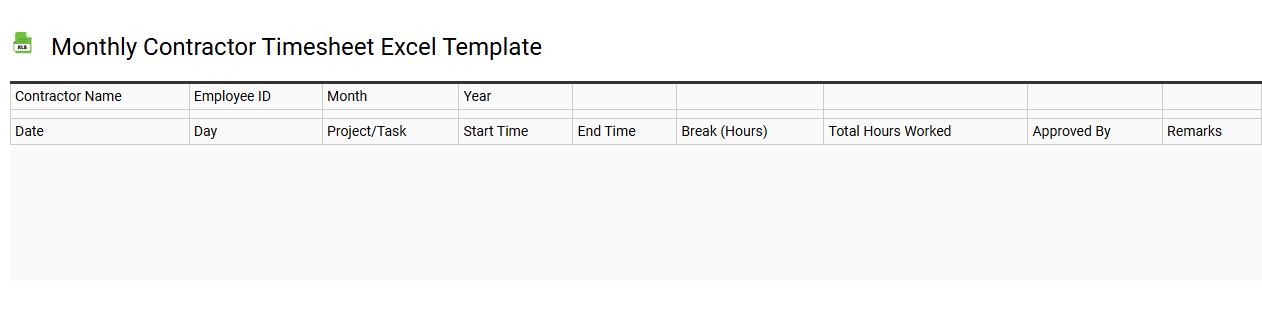 Monthly contractor timesheet Excel template