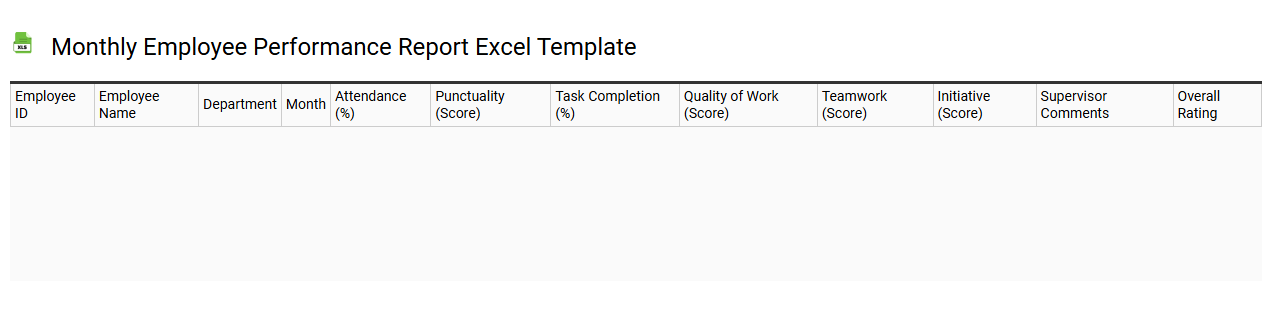 Monthly employee performance report Excel template