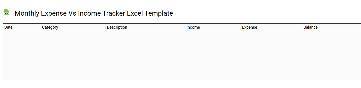 Monthly expense vs income tracker Excel template