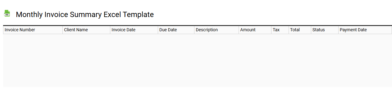 Monthly invoice summary Excel template