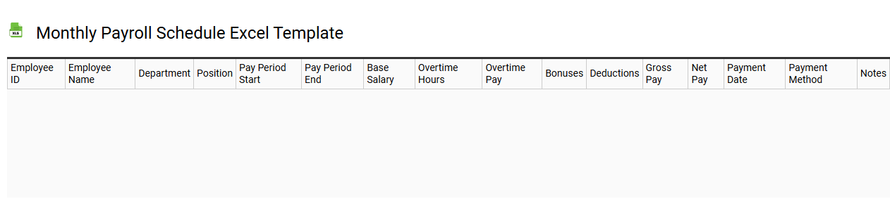 Monthly payroll schedule Excel template