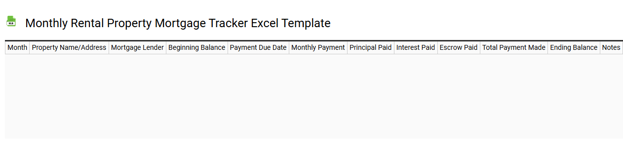 Monthly rental property mortgage tracker Excel template