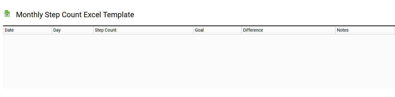 Monthly step count Excel template