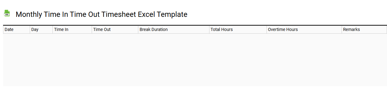 monthly time in time out timesheet Excel template