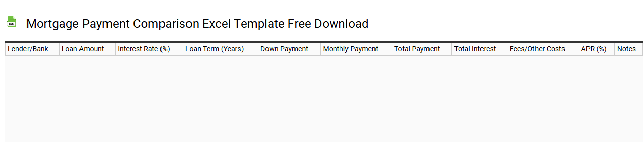 Mortgage payment comparison Excel template free download