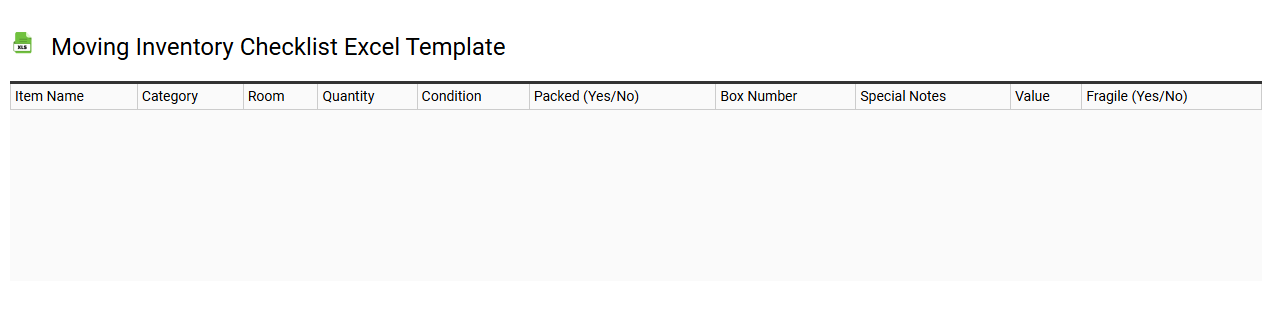Moving inventory checklist Excel template
