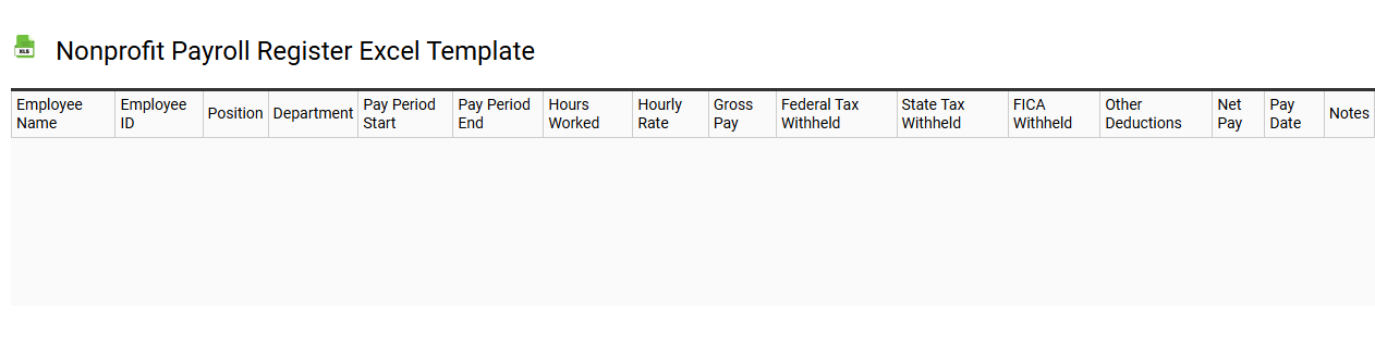 Nonprofit payroll register Excel template