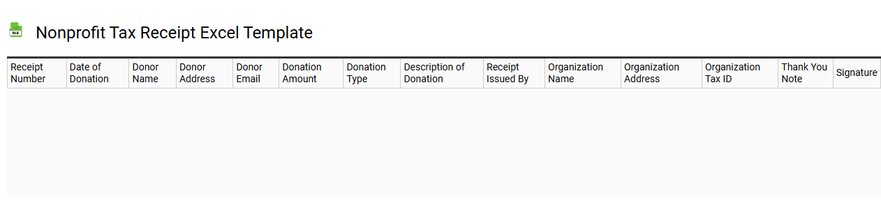 Nonprofit tax receipt Excel template